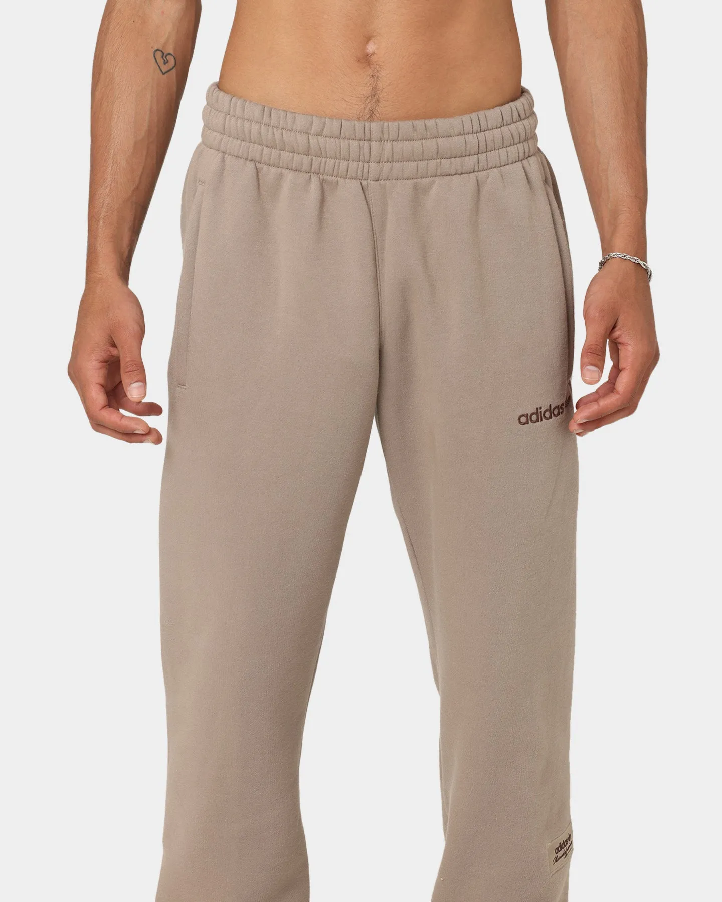 Adidas Trefoil Linear Sweat Pants Brown