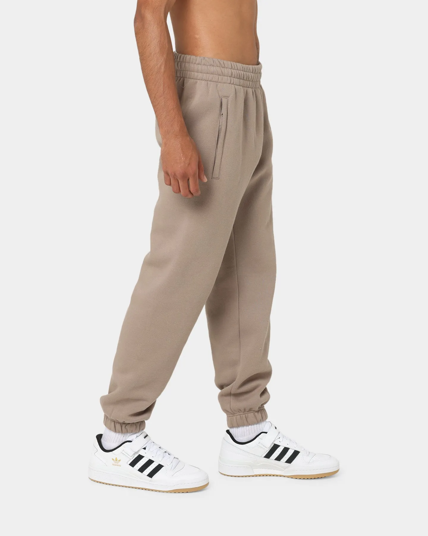 Adidas Trefoil Linear Sweat Pants Brown