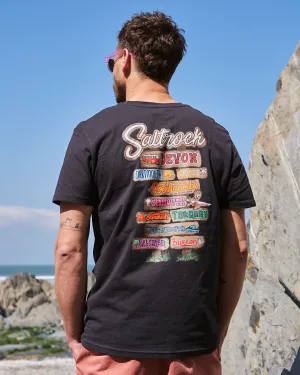 Beach Sign Devon - Mens T-Shirt - Dark Grey