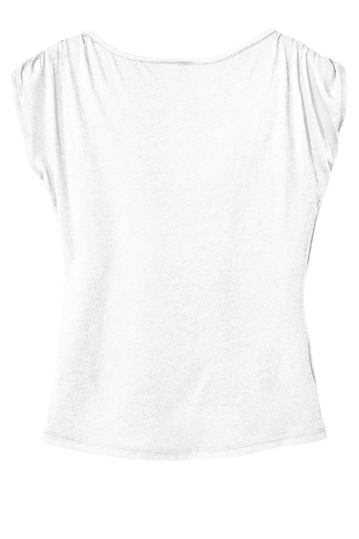 District Made Ladies Modal Blend Gathered Shoulder Tee. DM483