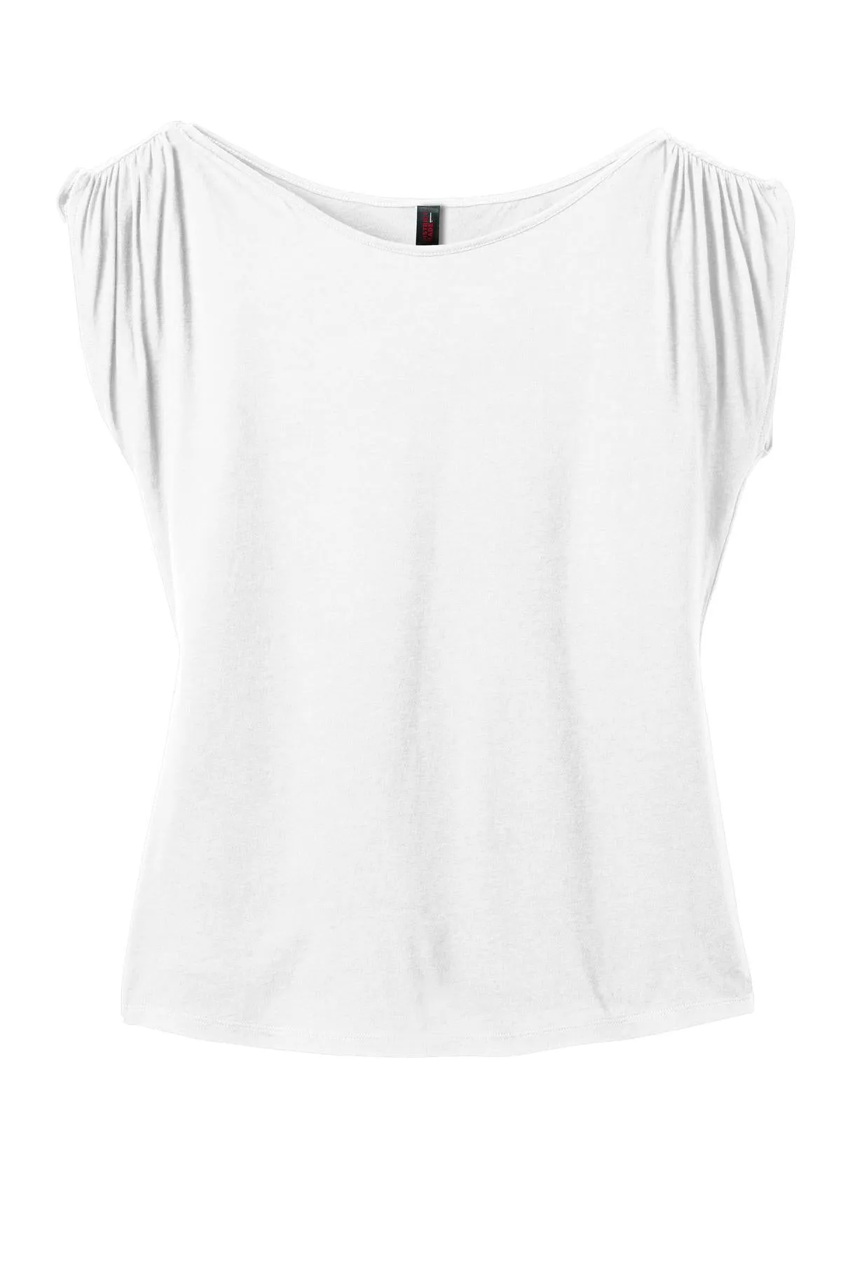 District Made Ladies Modal Blend Gathered Shoulder Tee. DM483