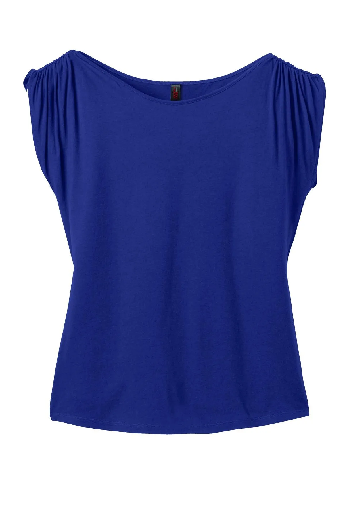 District Made Ladies Modal Blend Gathered Shoulder Tee. DM483