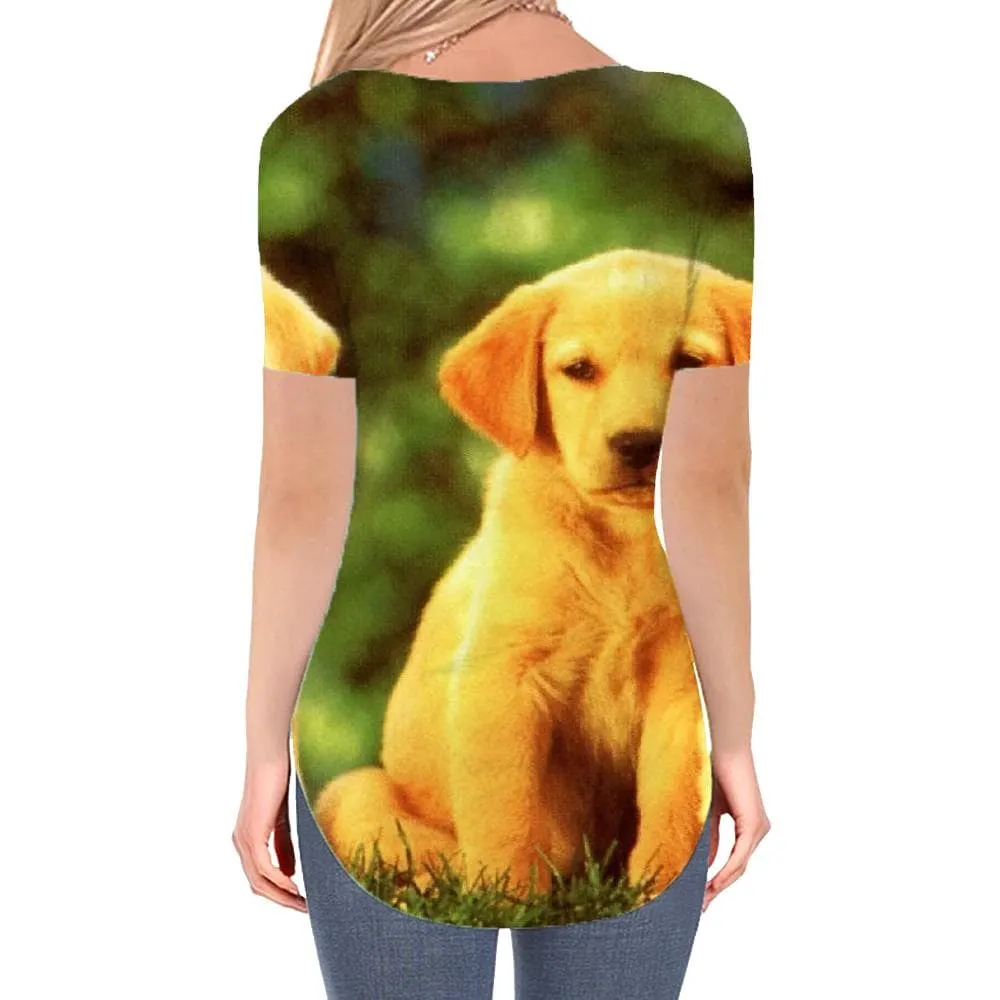 Dog T-shirt women Animal Funny T shirts Home T-shirts 3d Harajuku V-neck Tshirt