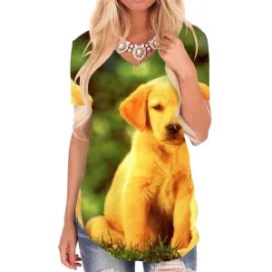 Dog T-shirt women Animal Funny T shirts Home T-shirts 3d Harajuku V-neck Tshirt