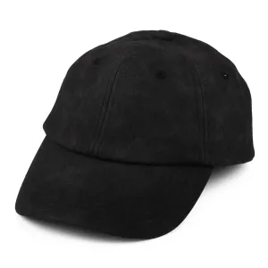 Dorfman Pacific Hats Unstructured Weathered Faux Leather Baseball Cap - Black