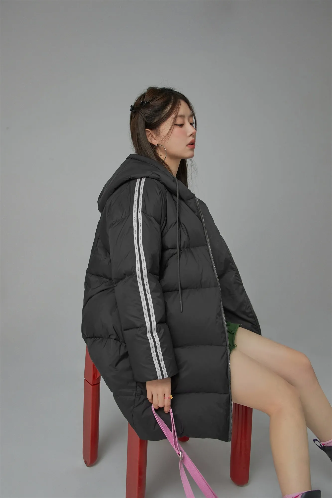 Duck Down Hooded Padded Coat