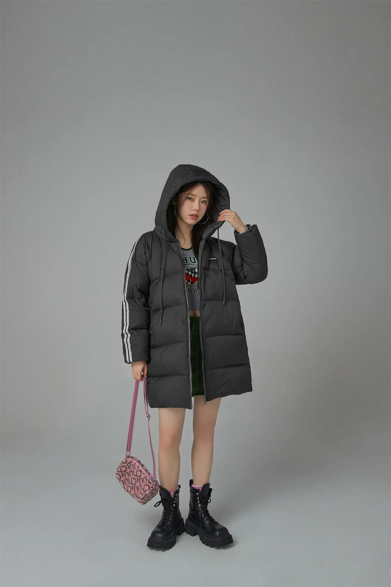 Duck Down Hooded Padded Coat