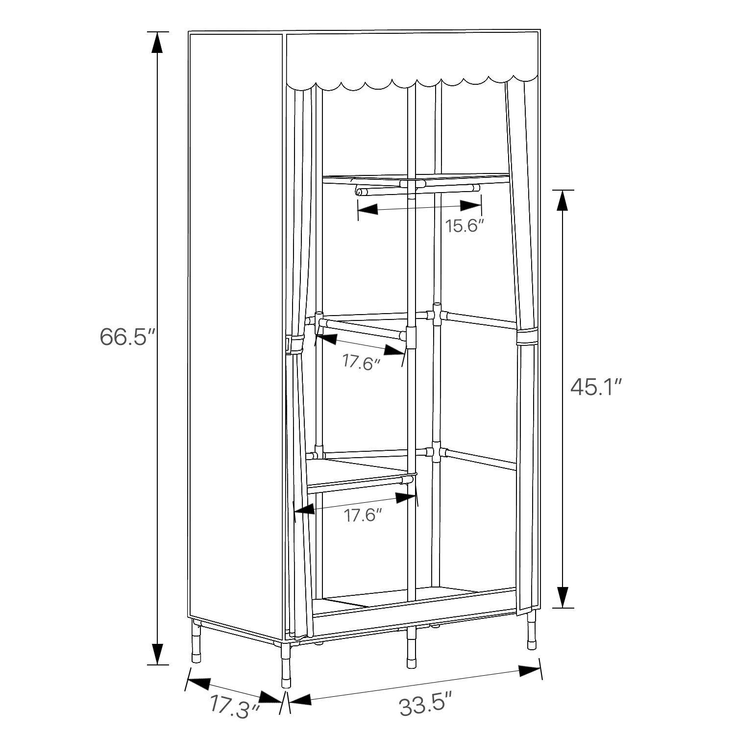 Fabric Portable Wardrobe Closet Organizer - Moon Pattern