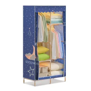 Fabric Portable Wardrobe Closet Organizer - Moon Pattern