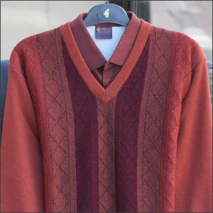 Gabicci M01 Rust Patterned  V Neck^