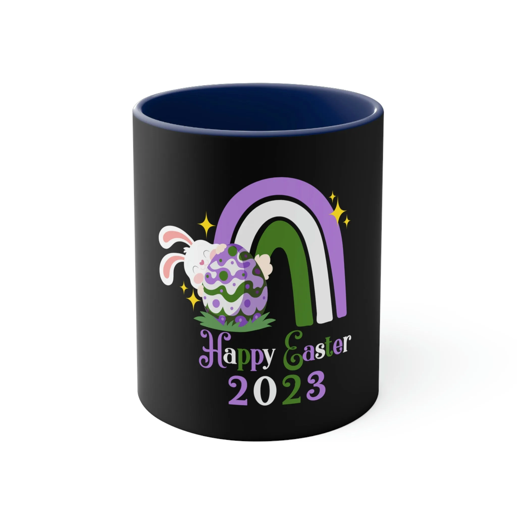 Genderqueer Flag Accent Coffee Mug Easter Festival - Happy Easter 2023