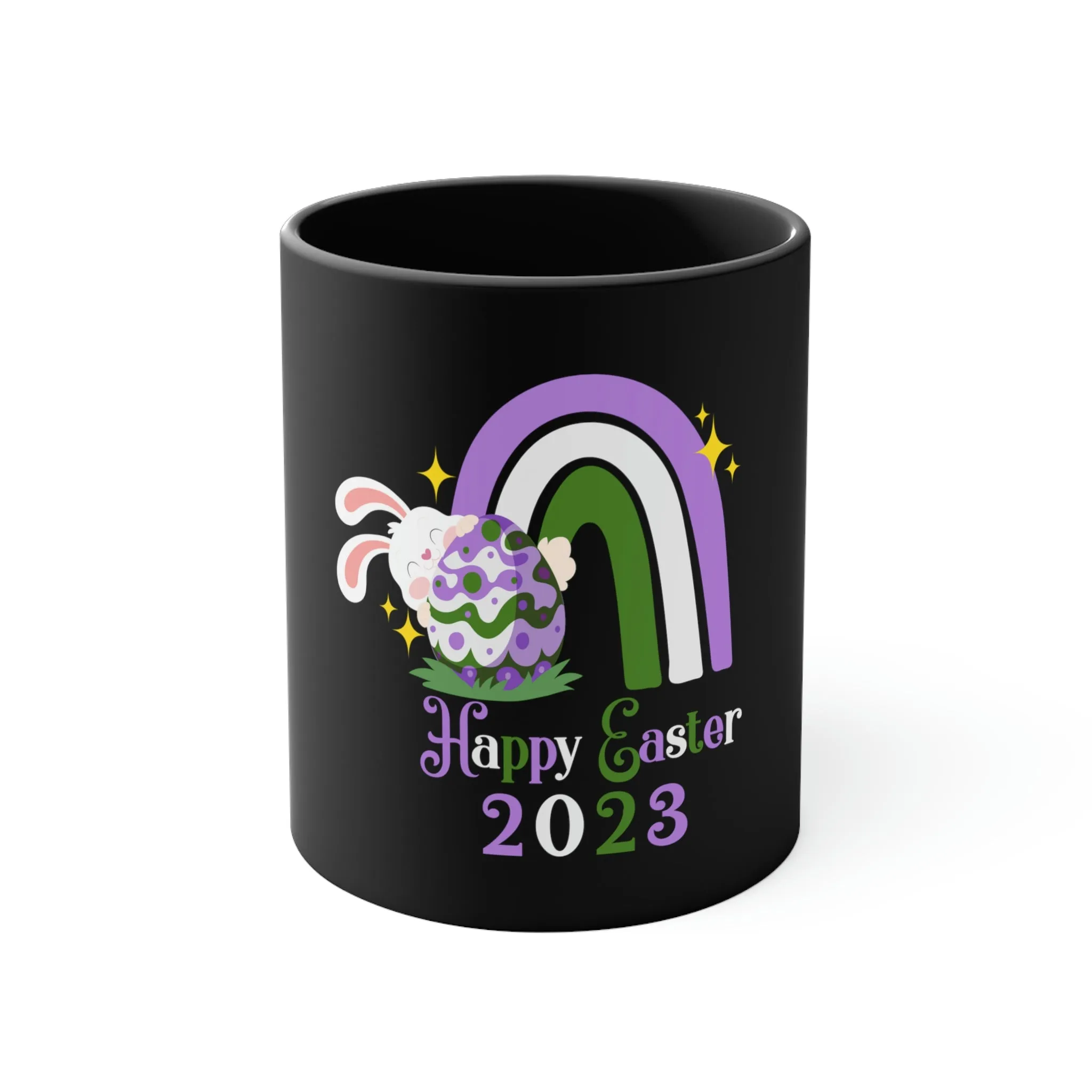 Genderqueer Flag Accent Coffee Mug Easter Festival - Happy Easter 2023