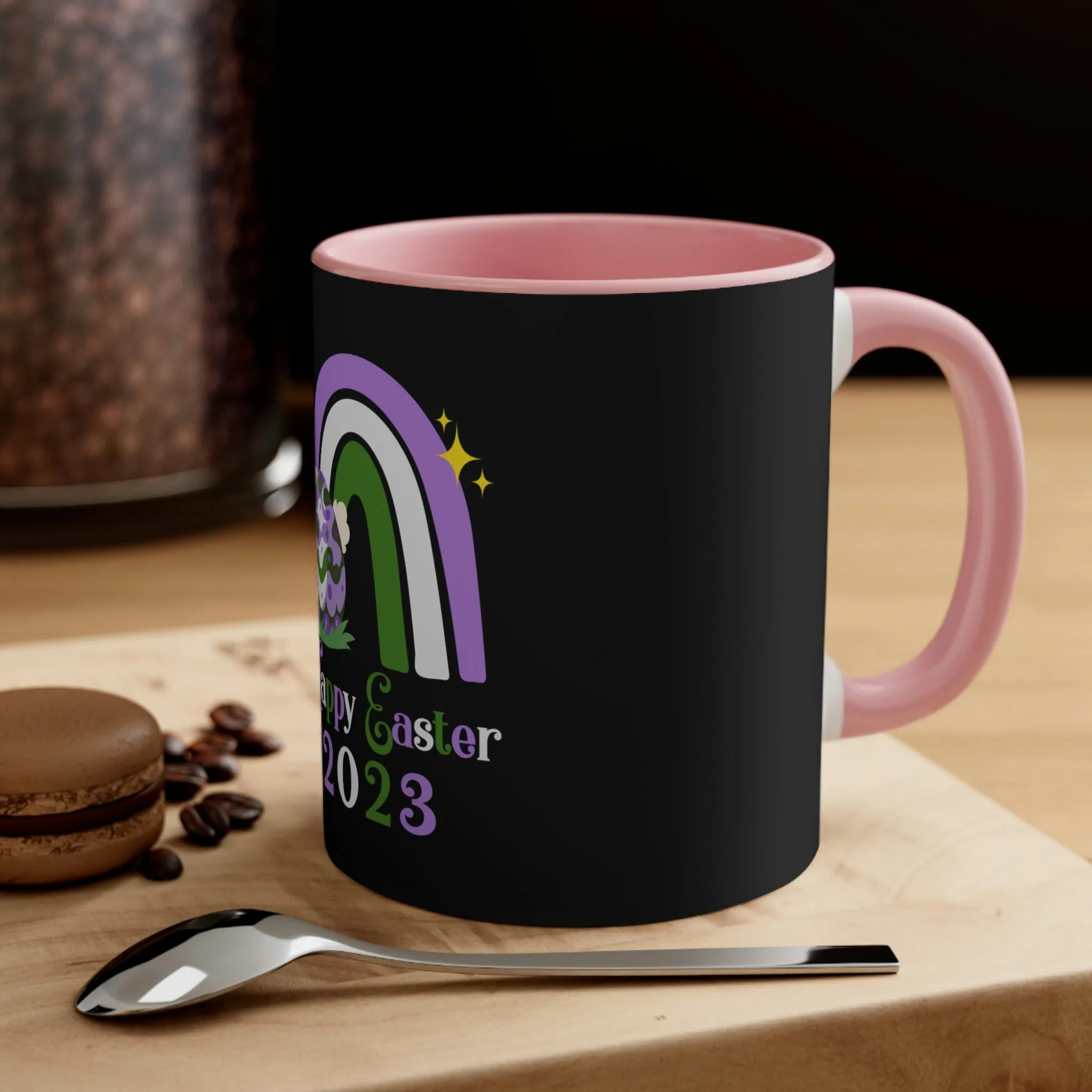 Genderqueer Flag Accent Coffee Mug Easter Festival - Happy Easter 2023