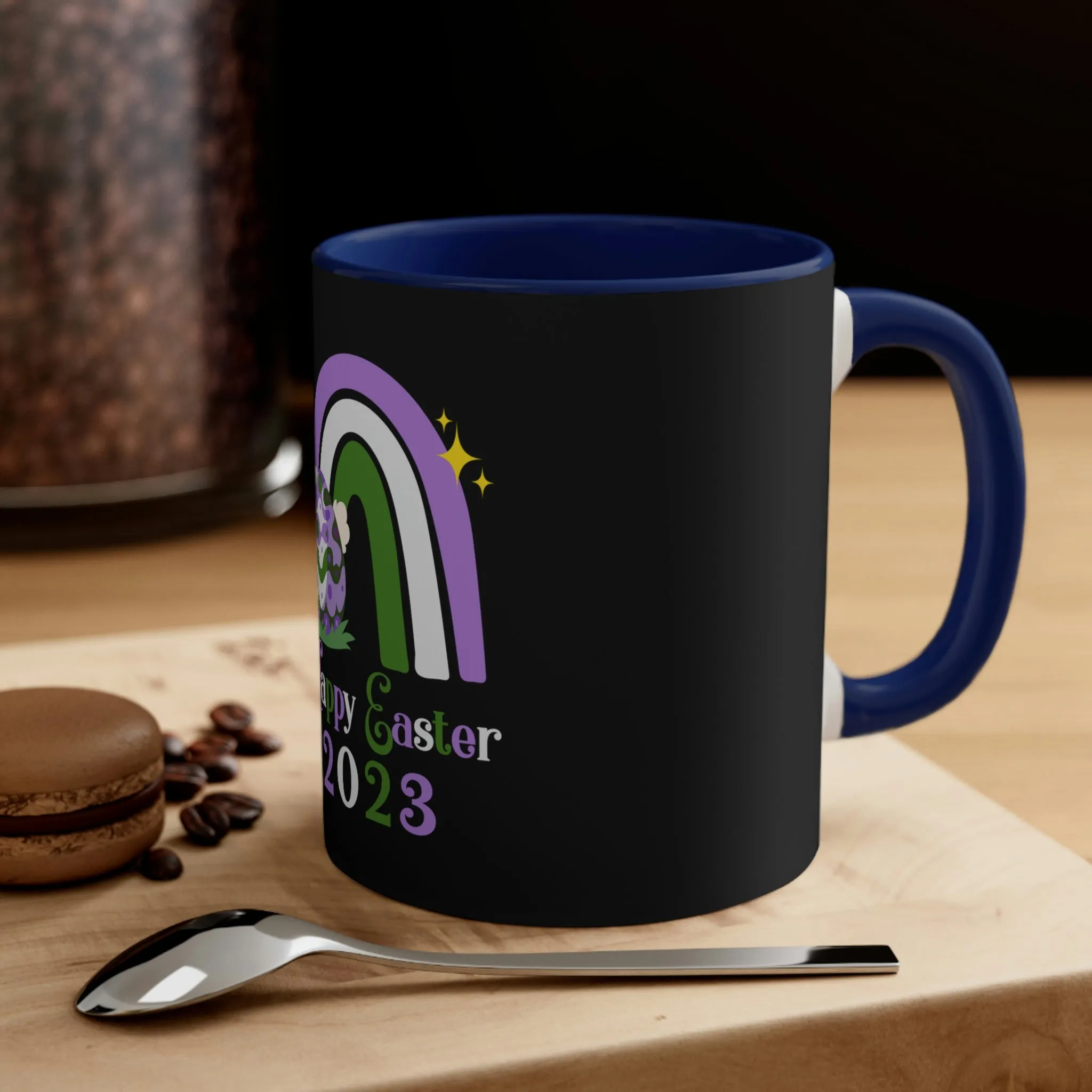 Genderqueer Flag Accent Coffee Mug Easter Festival - Happy Easter 2023