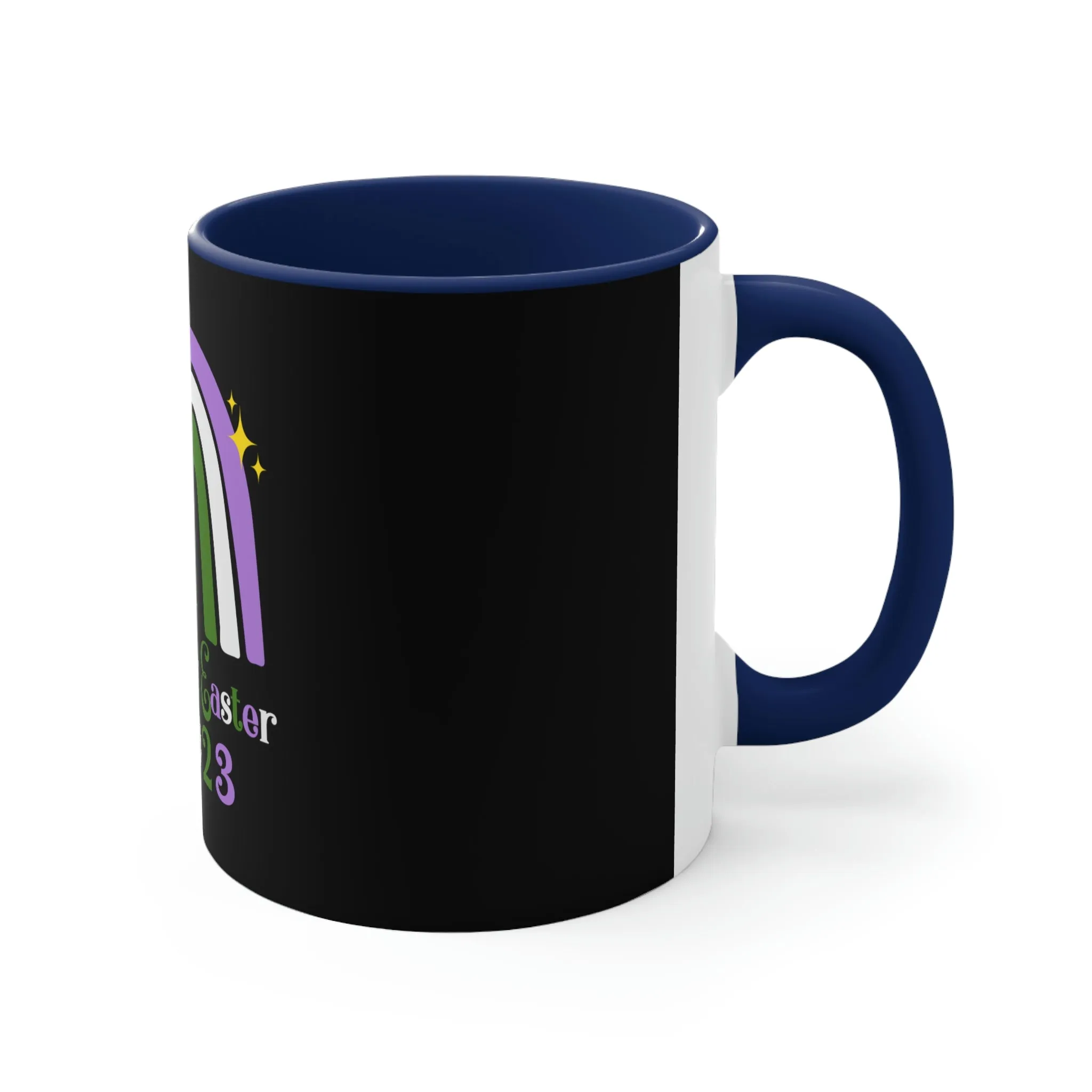 Genderqueer Flag Accent Coffee Mug Easter Festival - Happy Easter 2023