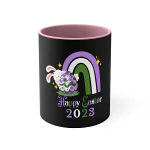 Genderqueer Flag Accent Coffee Mug Easter Festival - Happy Easter 2023