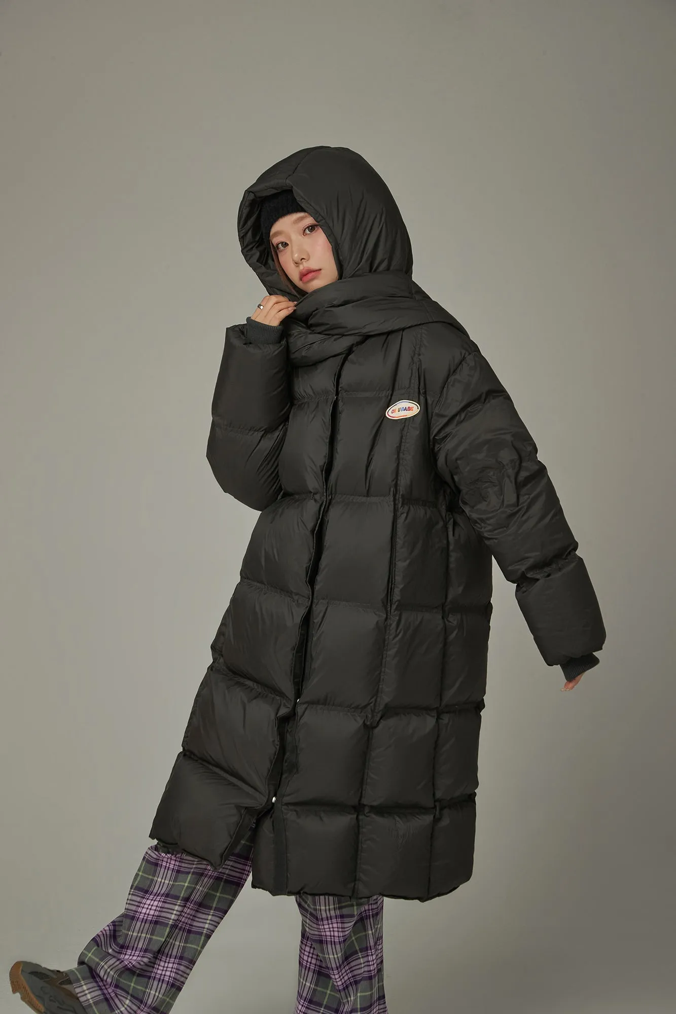 Hooded Glove Muffler Padded Coat