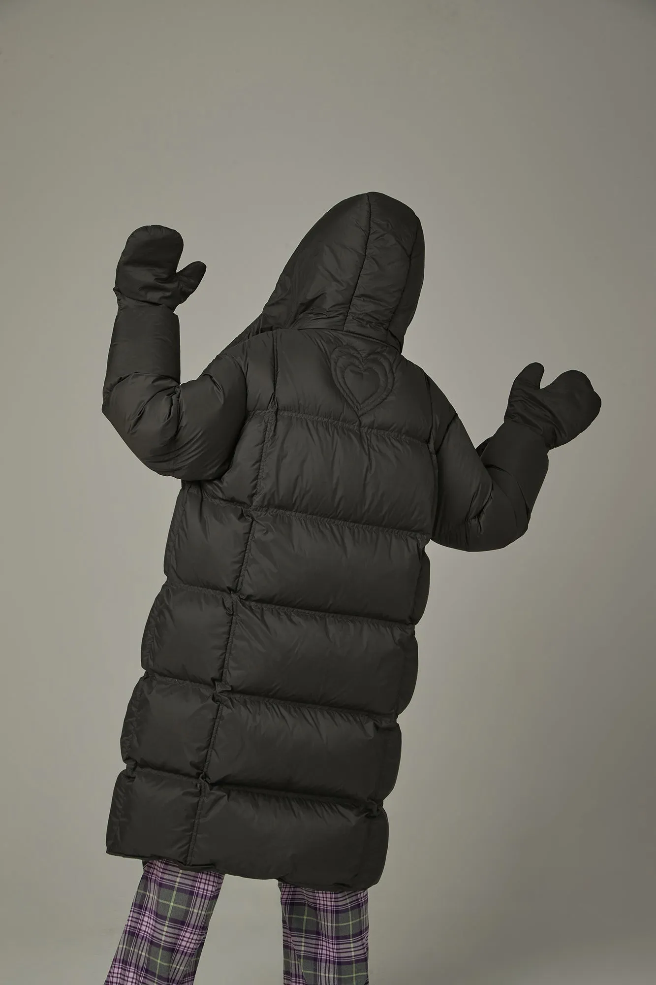 Hooded Glove Muffler Padded Coat