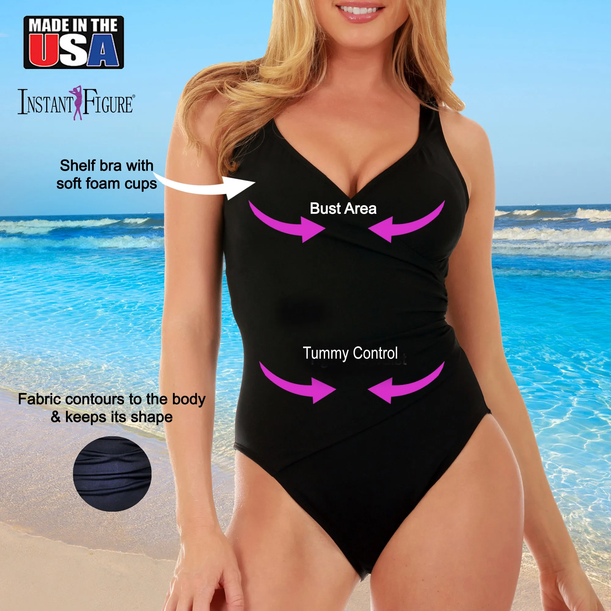 InstantFigure Wrap One Piece Swimsuit 13443P