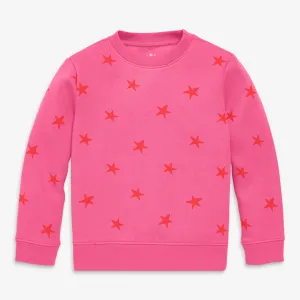 Kids cozy fleece sweatshirt in mini stars