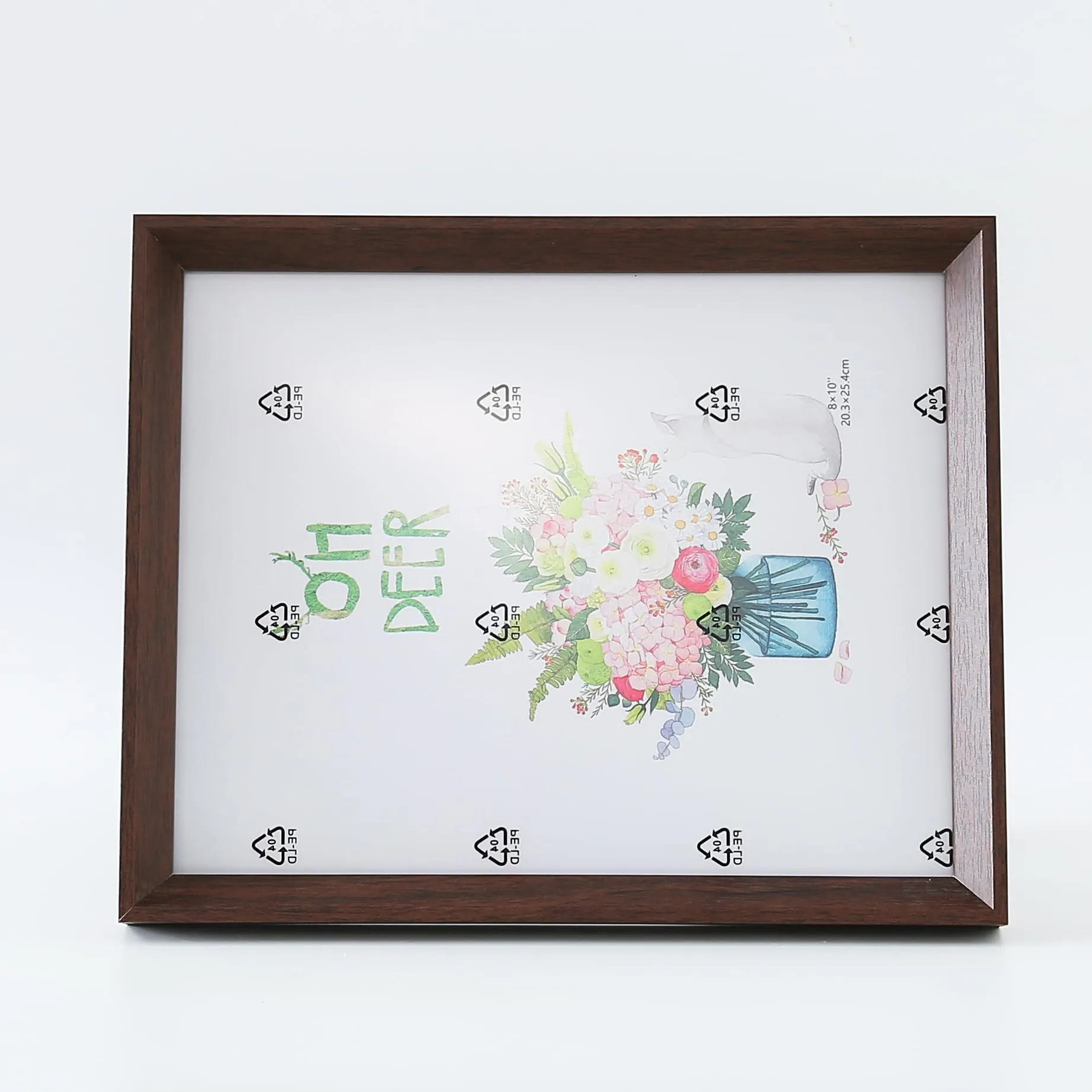 Kuber Industries Photo Frame For Home Décor|Use Horizontal & Vertical|Crystal Clear Glass|Perfect For Home, Office And Shop "21.8x26.9CM" (Brown)