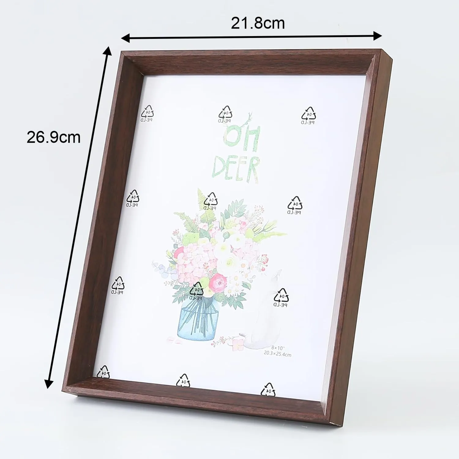 Kuber Industries Photo Frame For Home Décor|Use Horizontal & Vertical|Crystal Clear Glass|Perfect For Home, Office And Shop "21.8x26.9CM" (Brown)