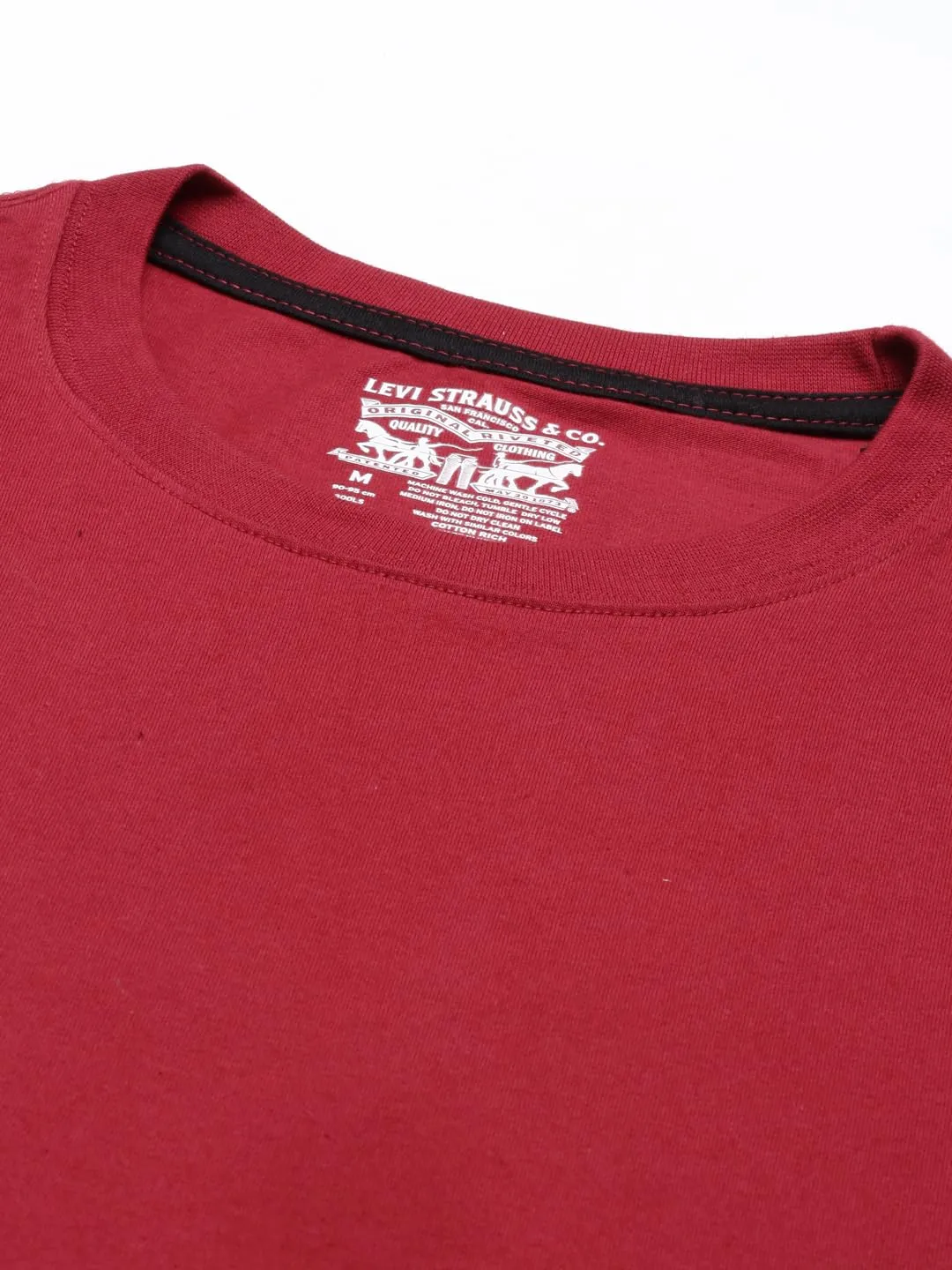 Levi's Men's Plain Regular Fit T-Shirt (PR680913_Red L)