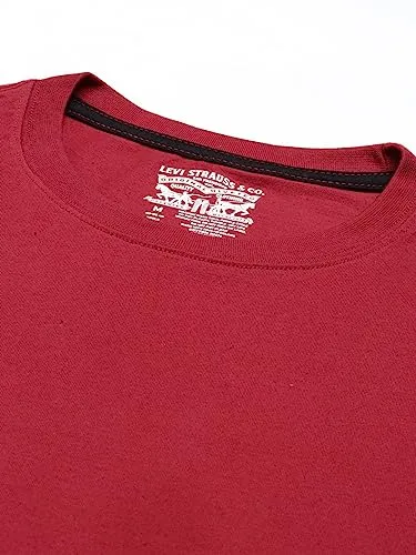 Levi's Men's Plain Regular Fit T-Shirt (PR680913_Red L)