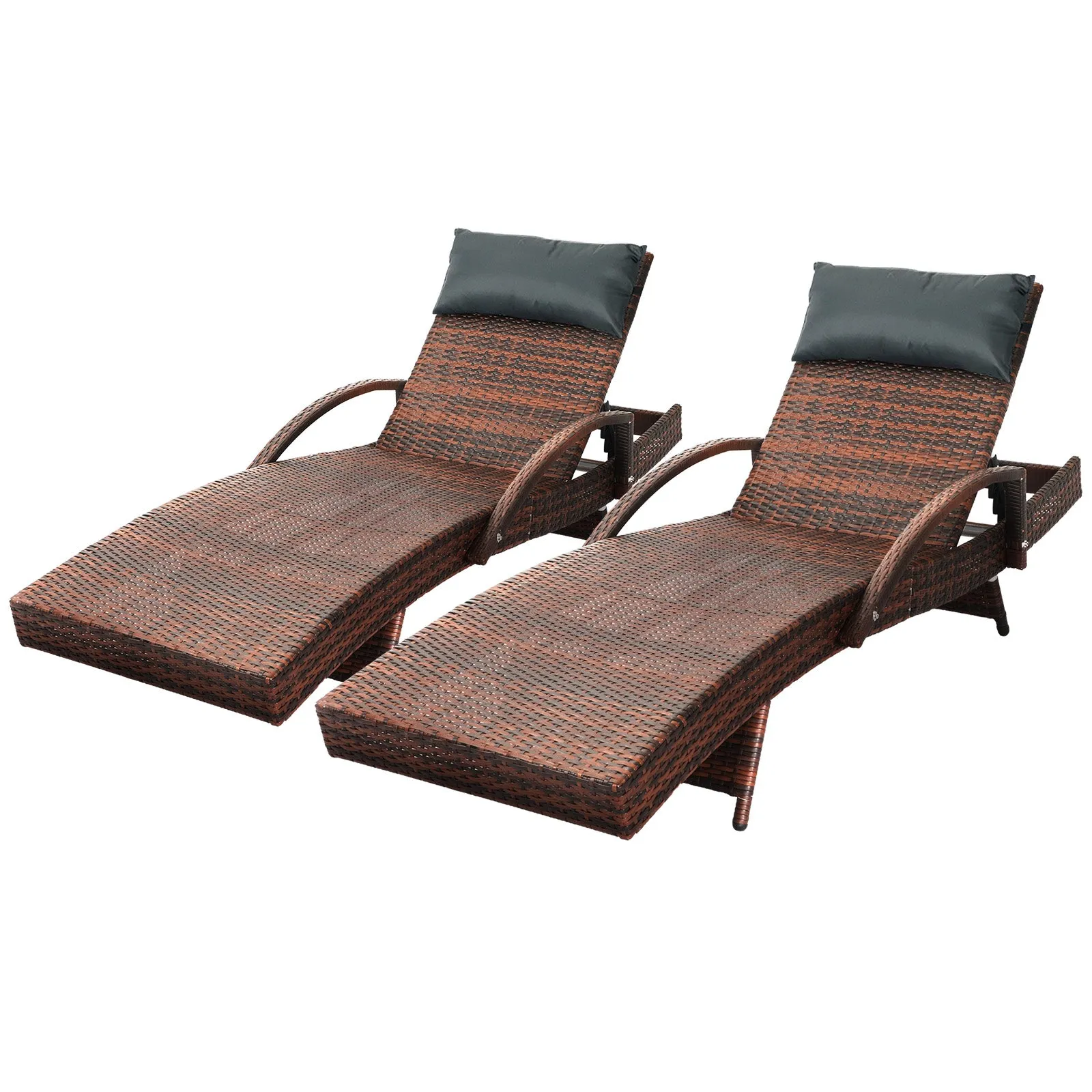 Livsip Sun Lounge Outdoor Furniture Rattan Wicker Lounger Garden Patio Sofa Set