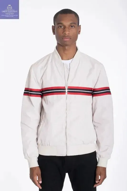 Luxury WOVEN TAPED BOMBER JACKET