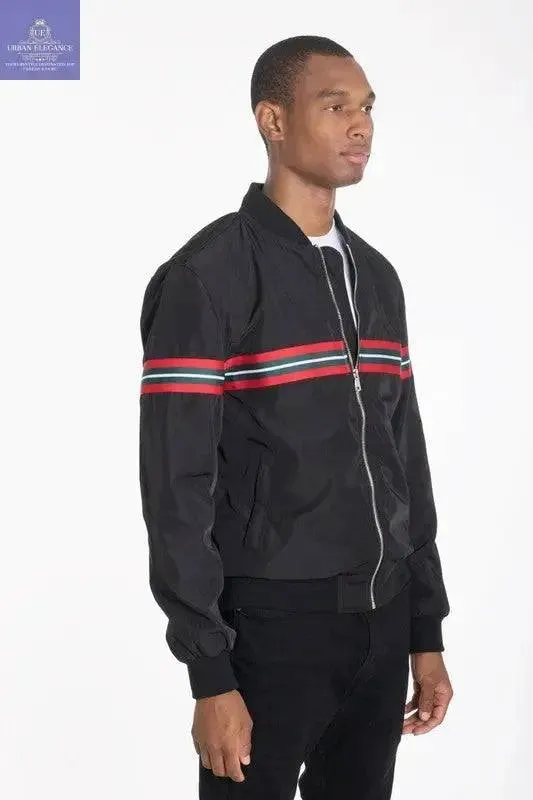 Luxury WOVEN TAPED BOMBER JACKET