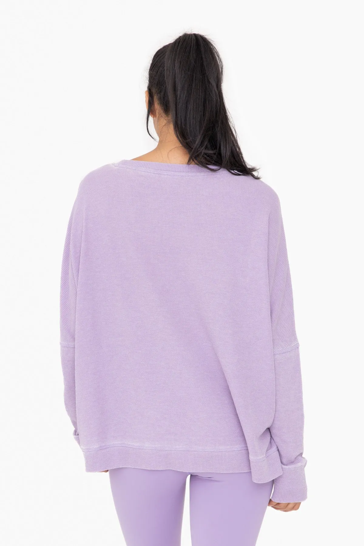 MONO B Waffle Ribbed Roundneck Pullover - Final Sale