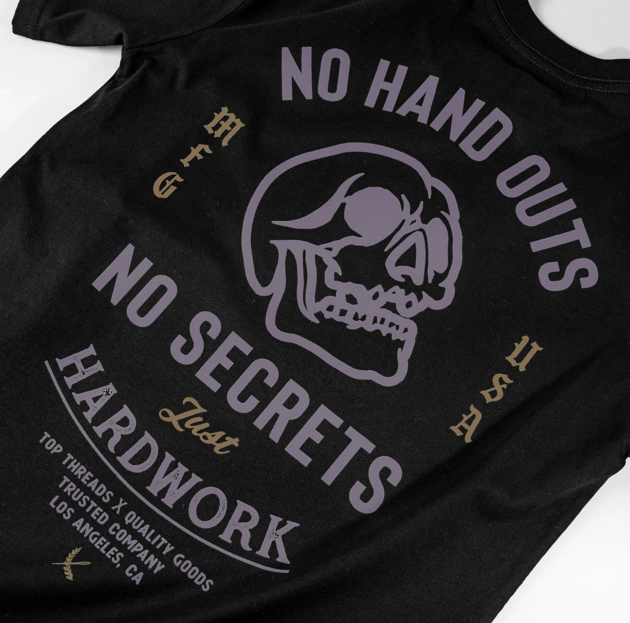 NO HAND OUTS TEE - BLACK/PURPLE