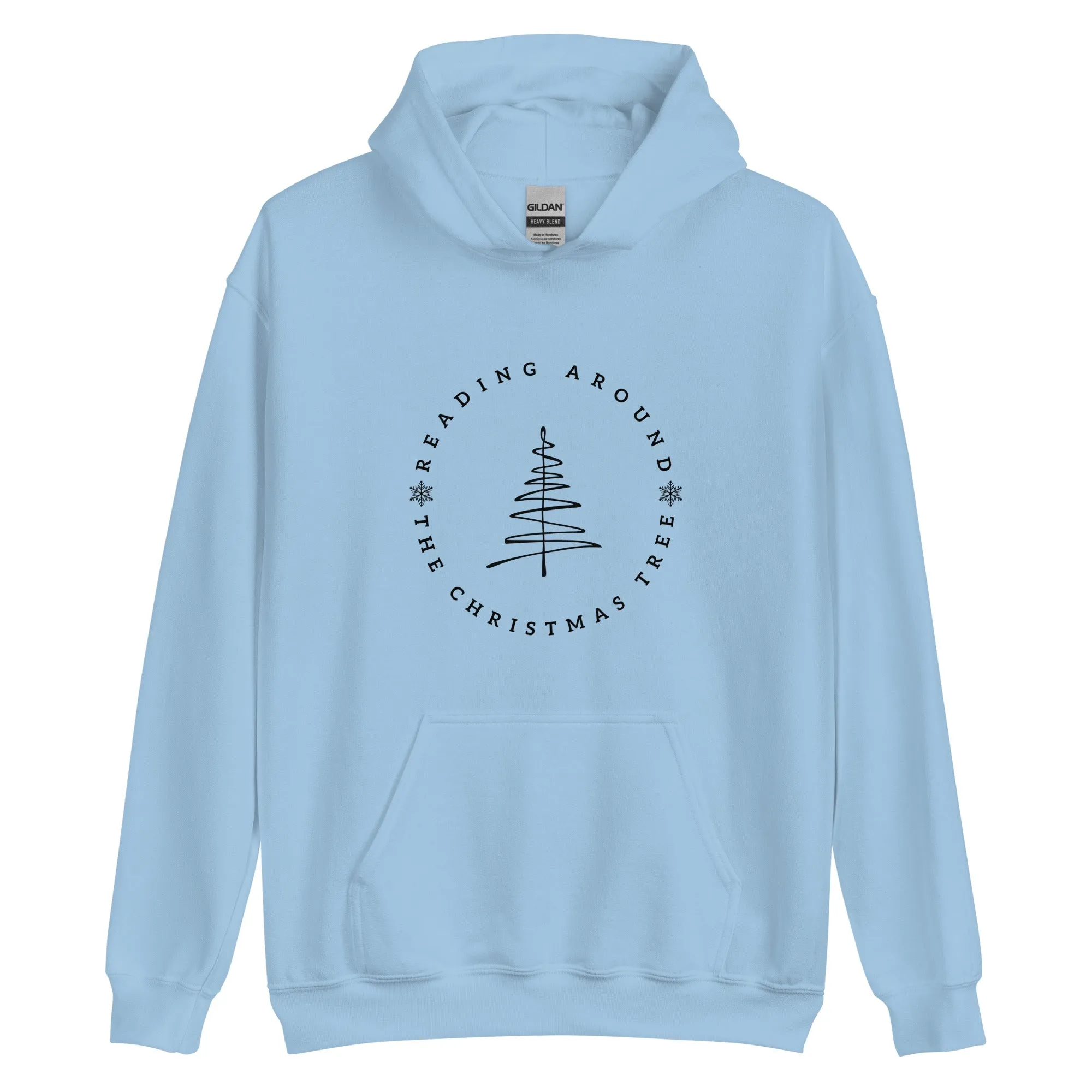 reading around the christmas tree hoodie