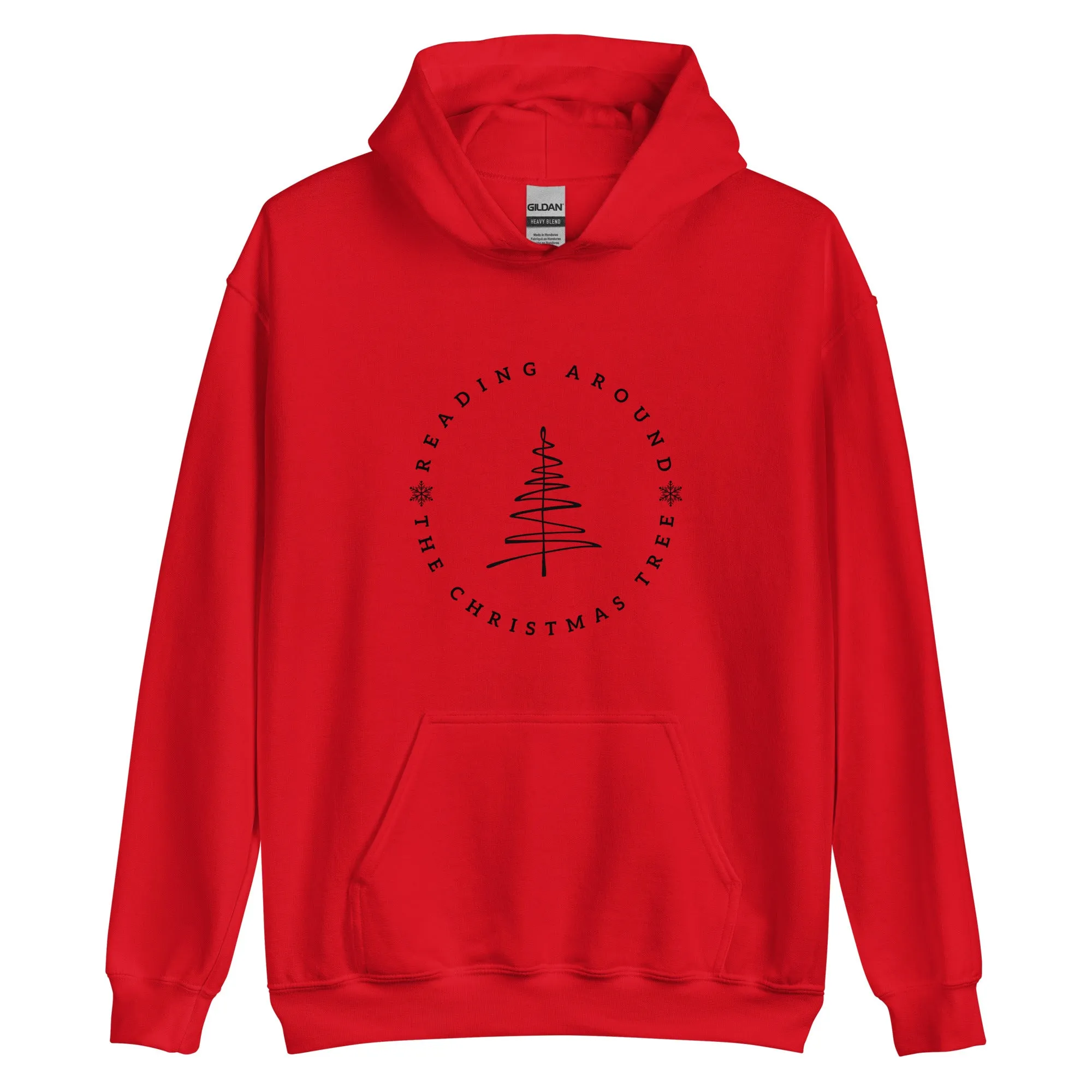 reading around the christmas tree hoodie