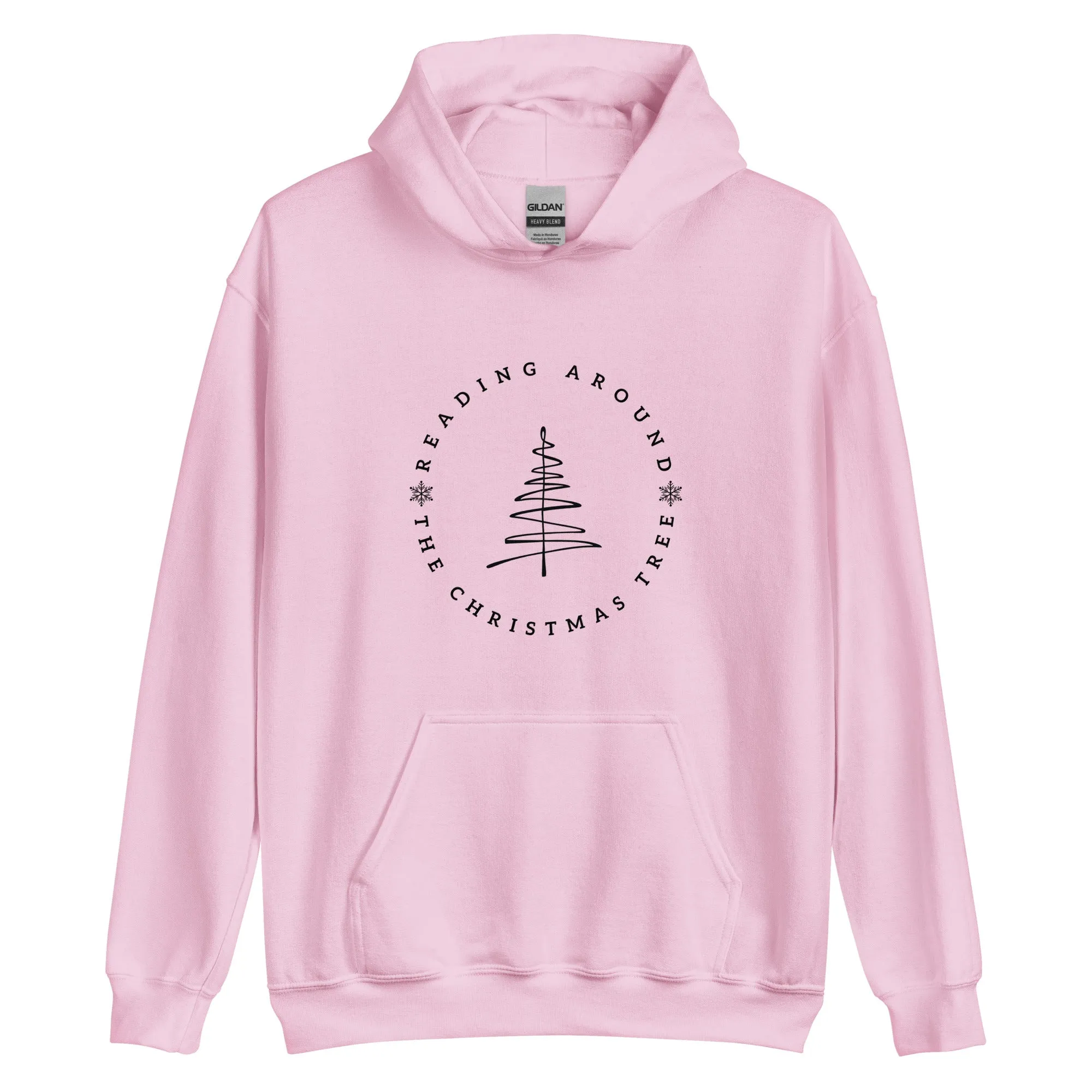 reading around the christmas tree hoodie