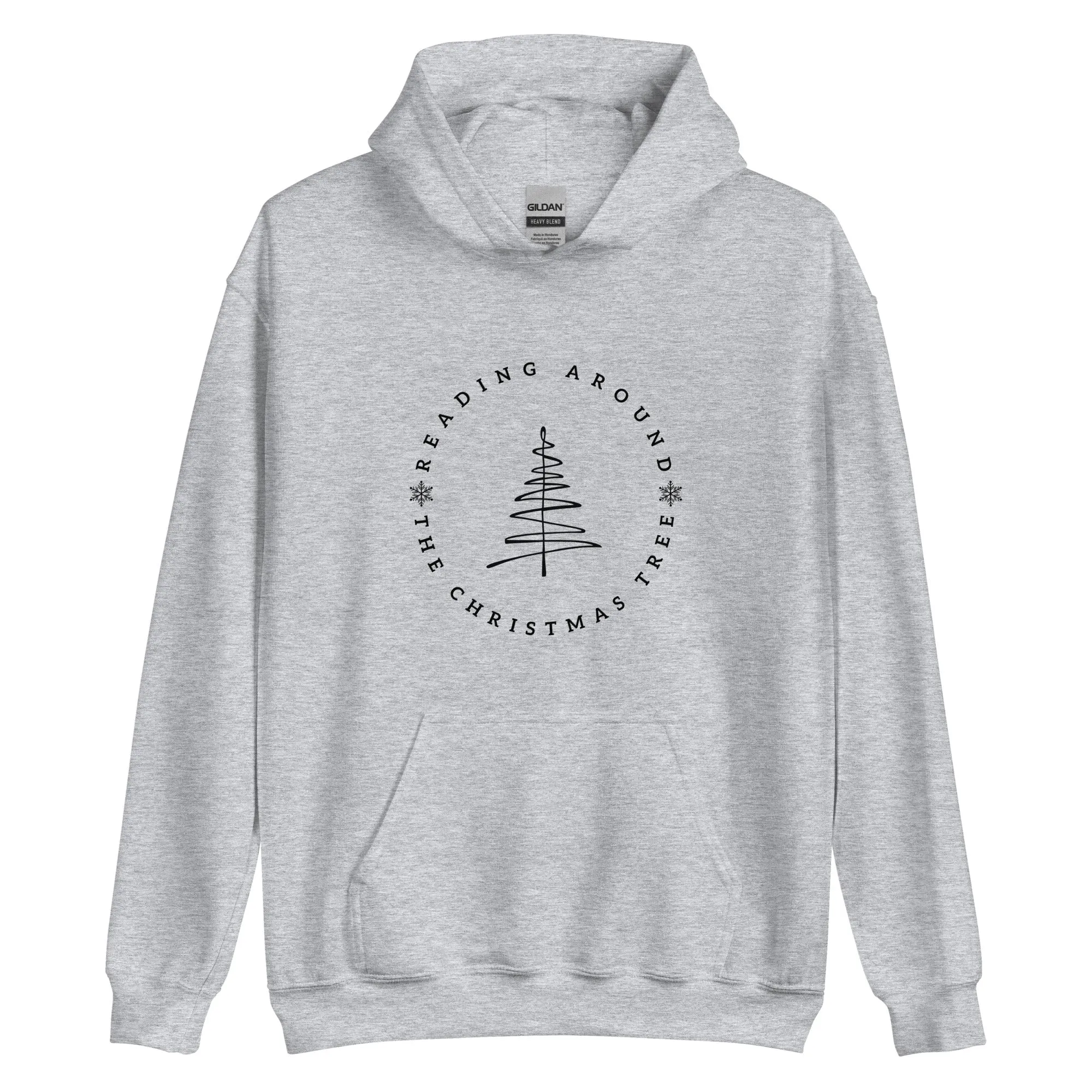 reading around the christmas tree hoodie