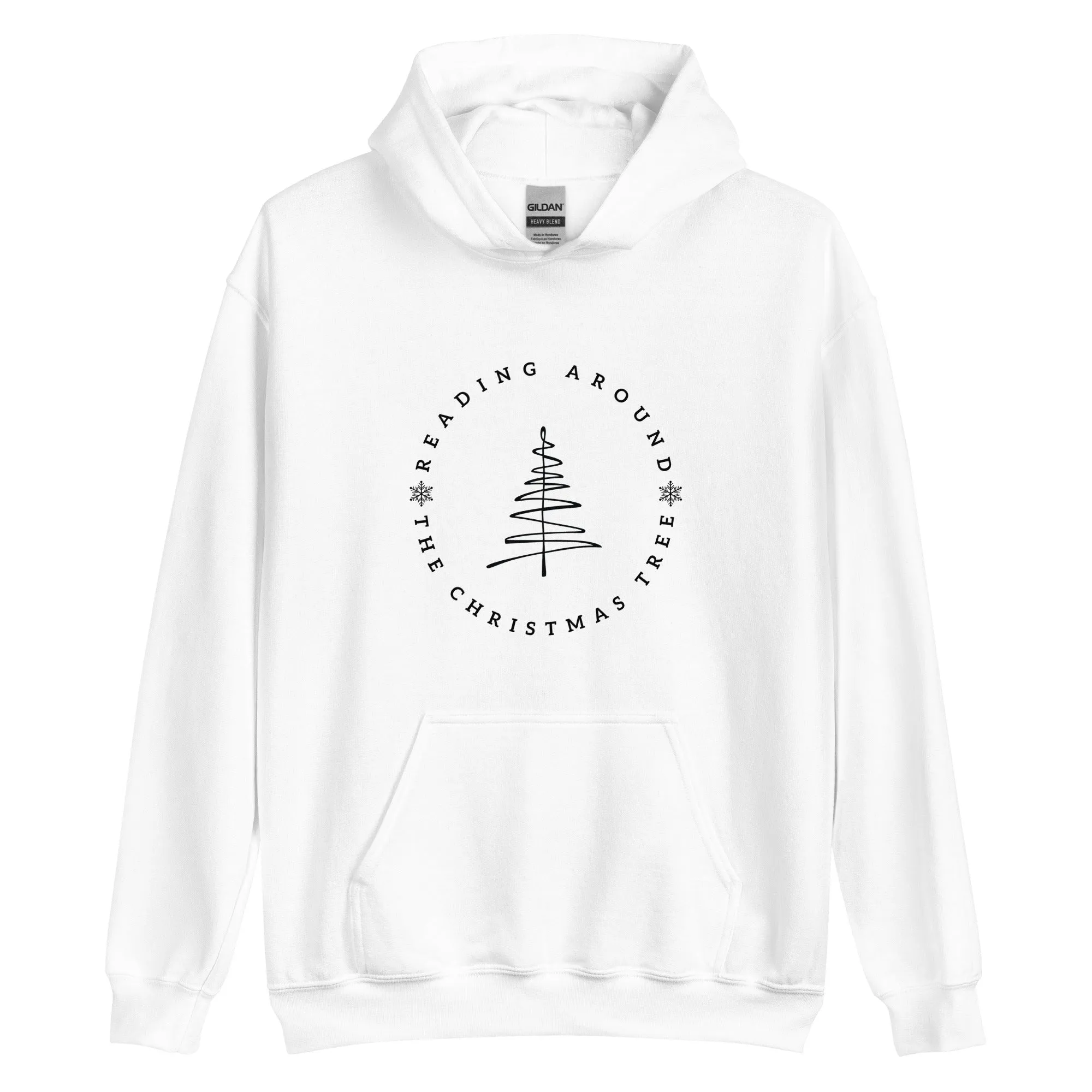 reading around the christmas tree hoodie