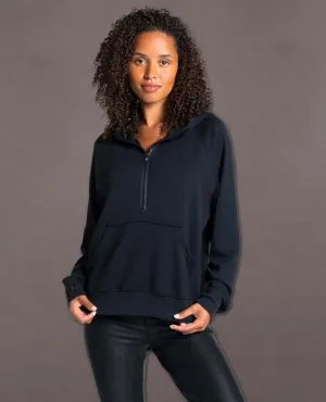 Restocked Lella Hoodie Half Zip Black