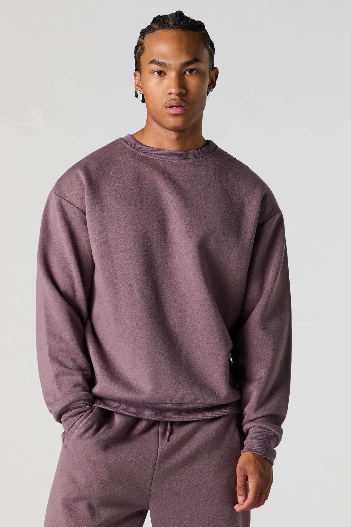 Solid Fleece Sweatshirt