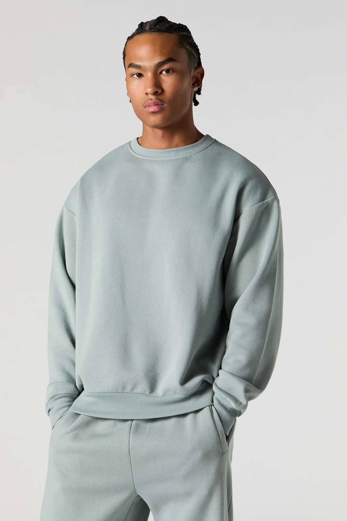 Solid Fleece Sweatshirt