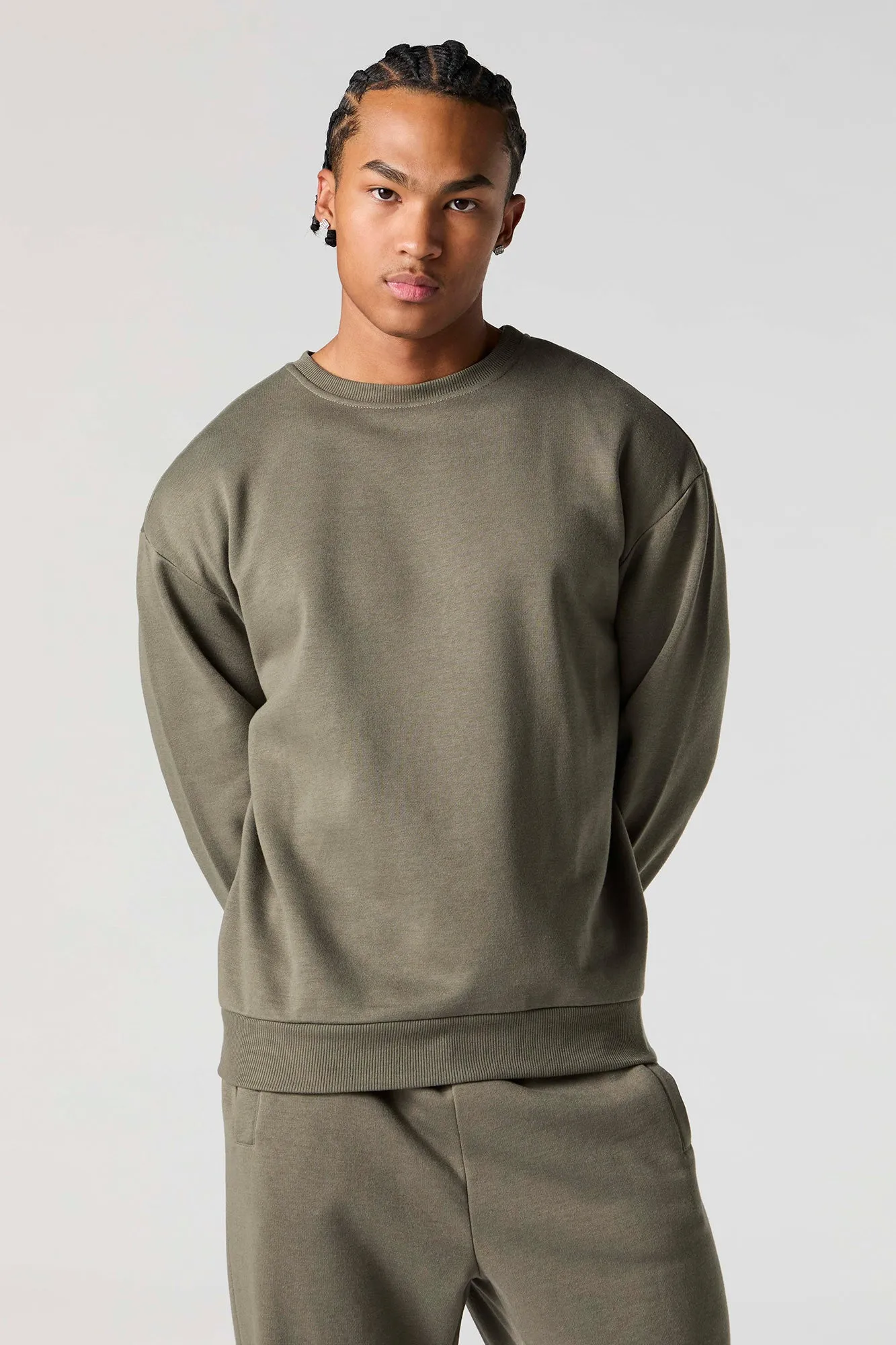 Solid Fleece Sweatshirt