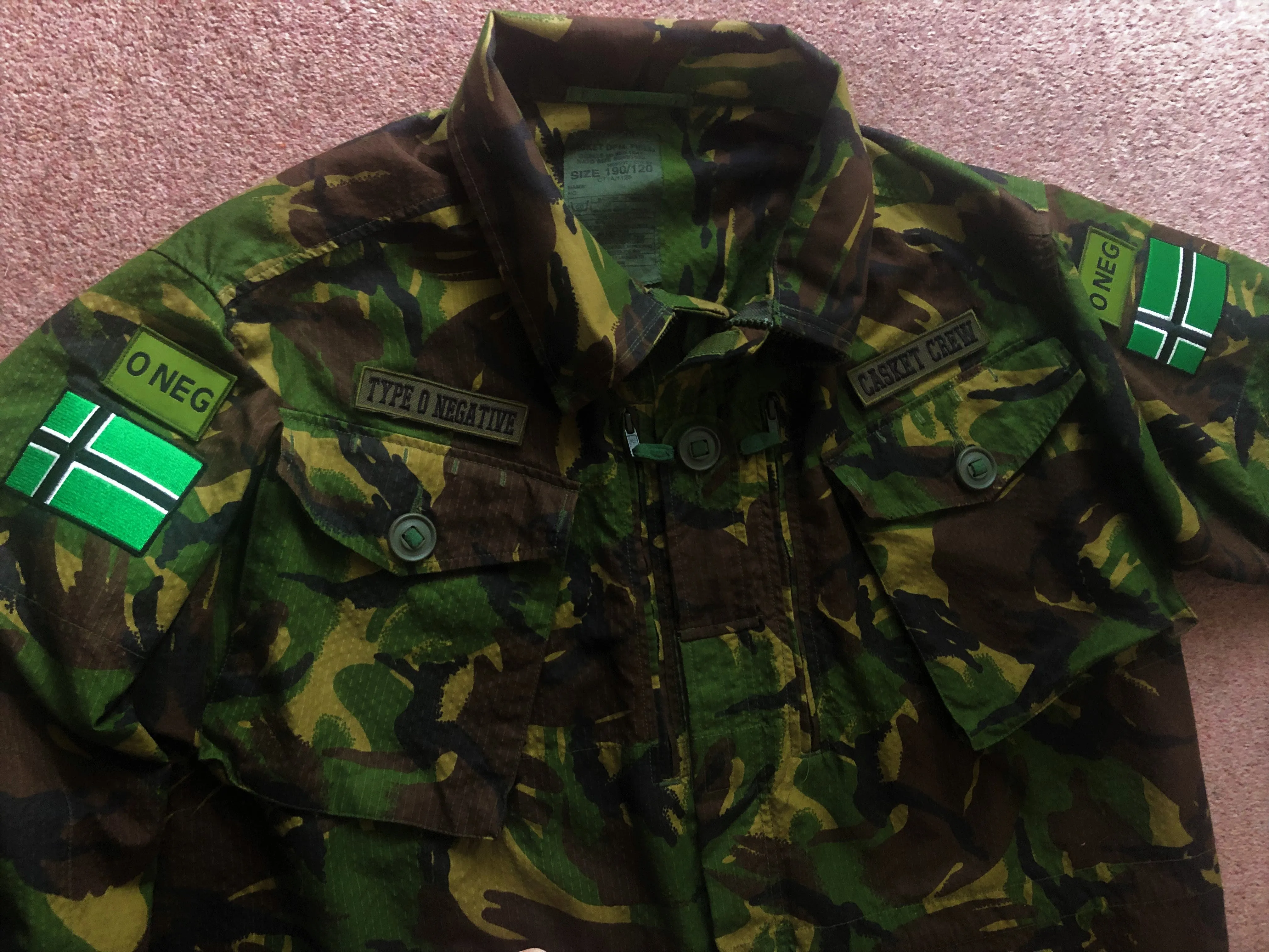 Type O Negative Vinnland Army Camouflage Jacket : Casket Crew Ultimate Edition