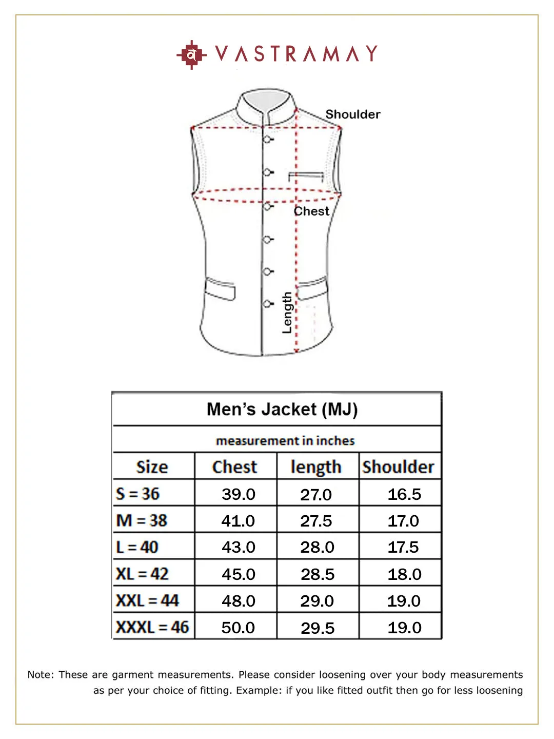 VASTRAMAY Men's Green & White Nehru Jacket