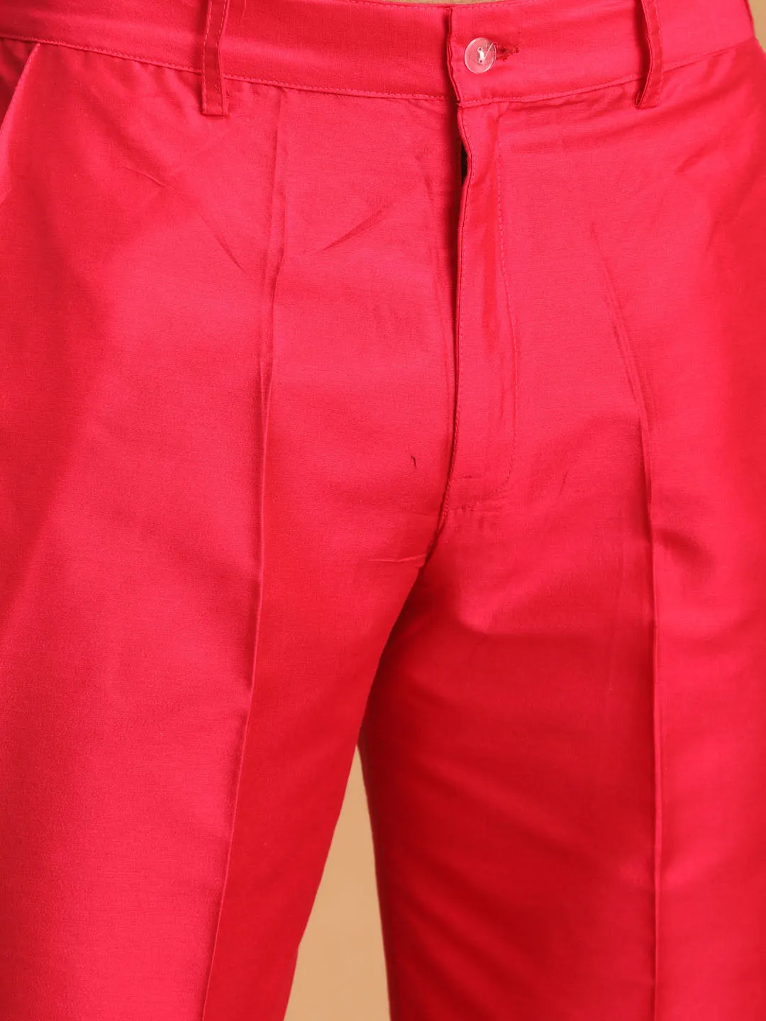 Vastramay Pink Viscose Kurta Pant Set