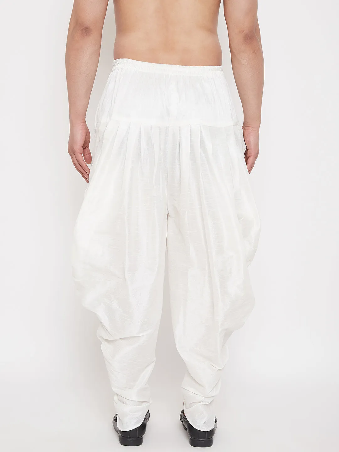 VM BY Vastramay Men's White Dhoti Pants