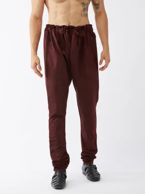 VM By VASTRAMAY Men's Wine Silk Blend Pyjama