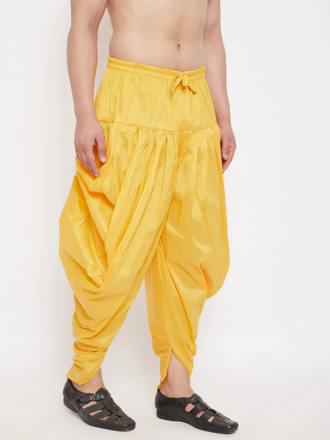 VM BY Vastramay Men's Yellow Dhoti Pants