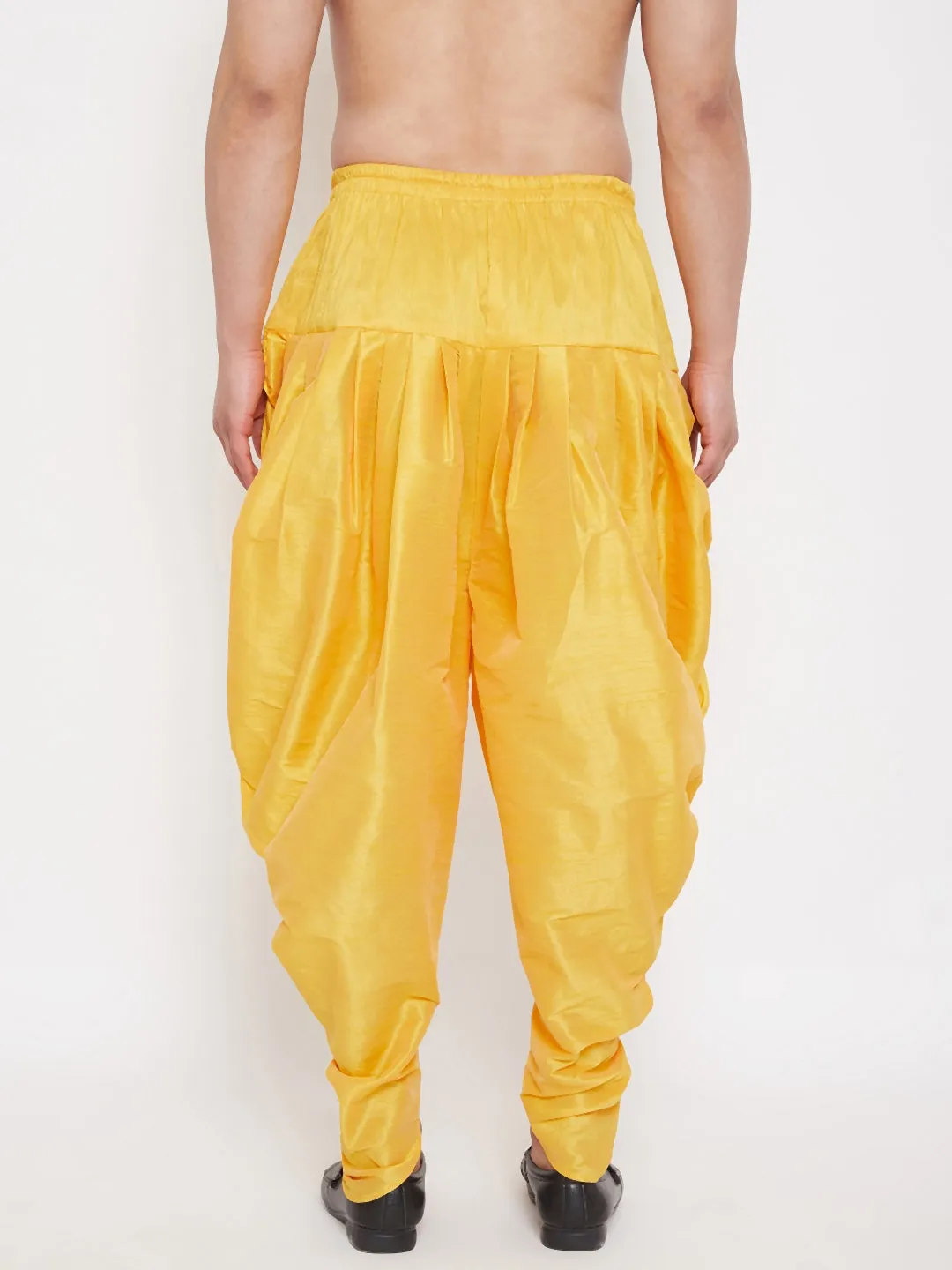 VM BY Vastramay Men's Yellow Dhoti Pants