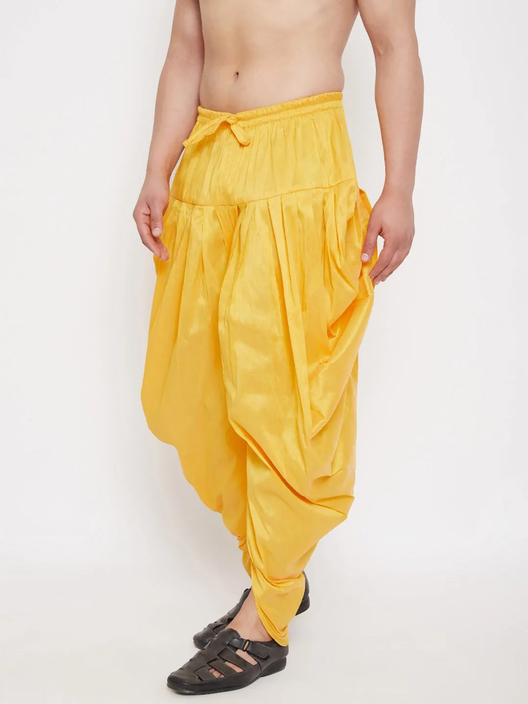 VM BY Vastramay Men's Yellow Dhoti Pants